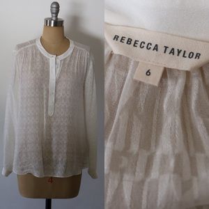 Rebecca Taylor white silk blouse / button down